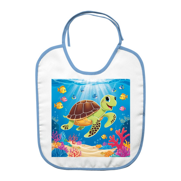 Kids' bib Adventures of a turtle in the underwater world