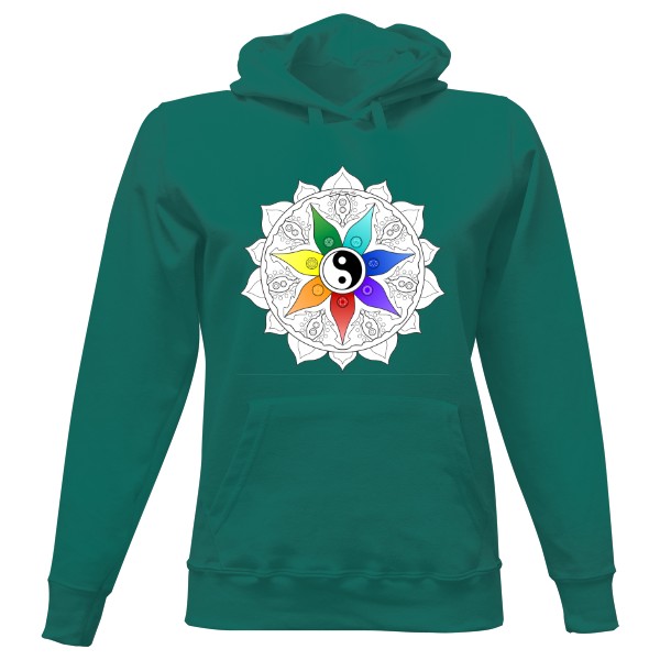 Ladies' hoodie Colouring mandala - pattern Charkas